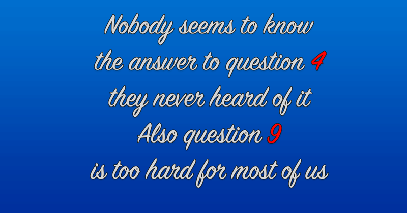 Mixed Knowledge Quiz